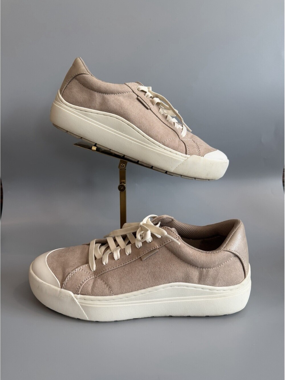 Dr Scholls Women's Tan Suede Lace Up Low Top Sneakers Shoes Size 10 M